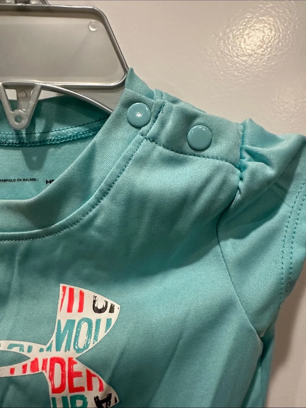 Under Armour Teal Baby Logo Bodysuit with Multicolor Print